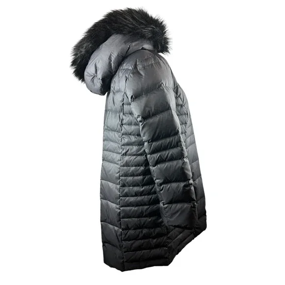 Talbots Faux Fur Hooded Down Puffer Coat Black Full Zip Plus Size 3XP 3X Petite - Picture 6 of 14